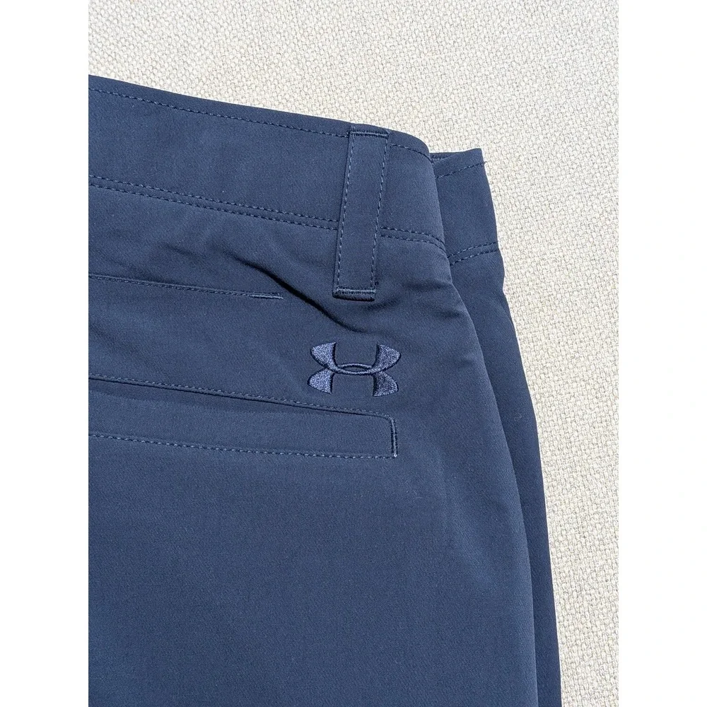 Under Armour Men's Navy Blue 34x30 Match Play Flat Front Golf Pants Stretch